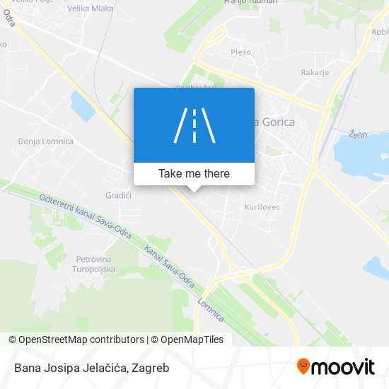 Bana Josipa Jelačića map