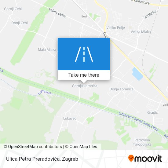 Ulica Petra Preradovića map