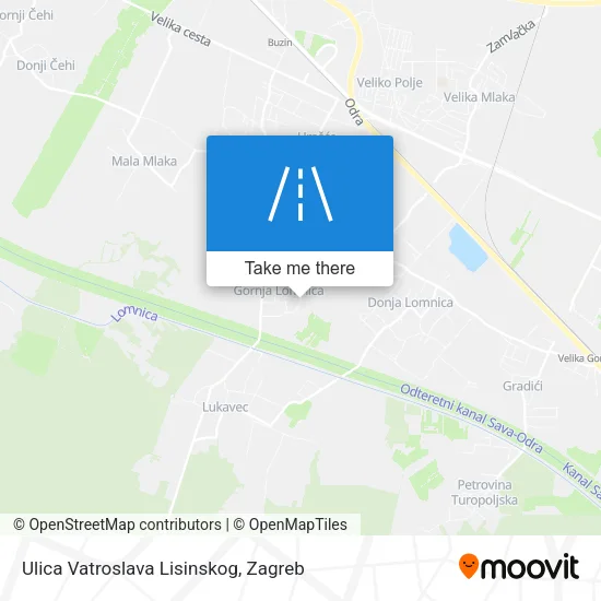 Ulica Vatroslava Lisinskog map