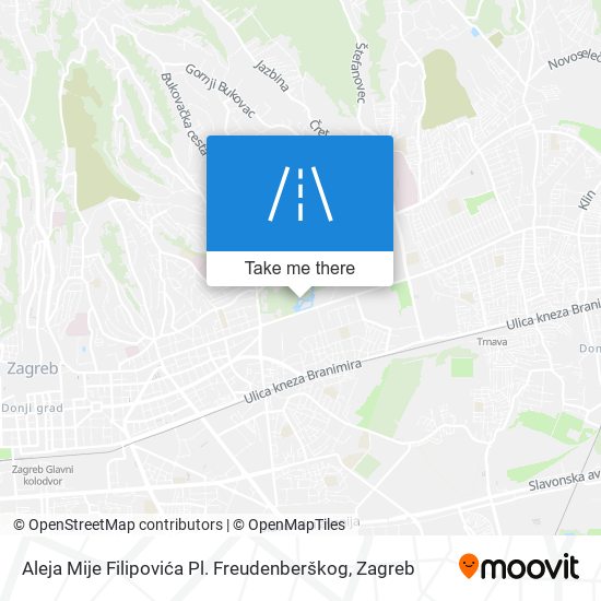 Aleja Mije Filipovića Pl. Freudenberškog map