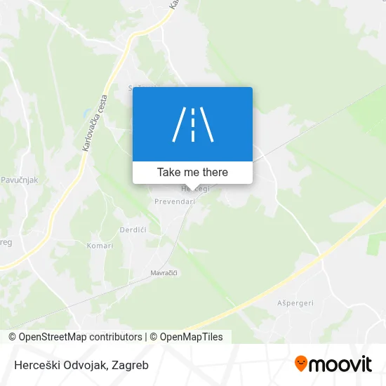 Herceški Odvojak map