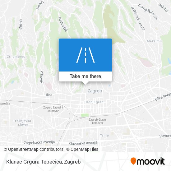 Klanac Grgura Tepečića map