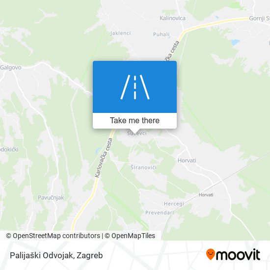 Palijaški Odvojak map