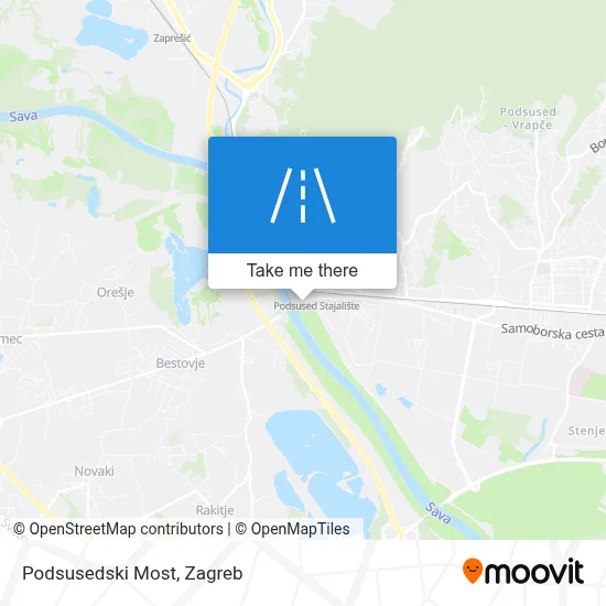 Podsusedski Most map