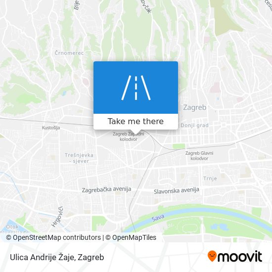 Ulica Andrije Žaje map