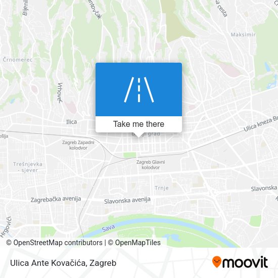 Ulica Ante Kovačića map