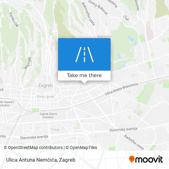 Ulica Antuna Nemčića map