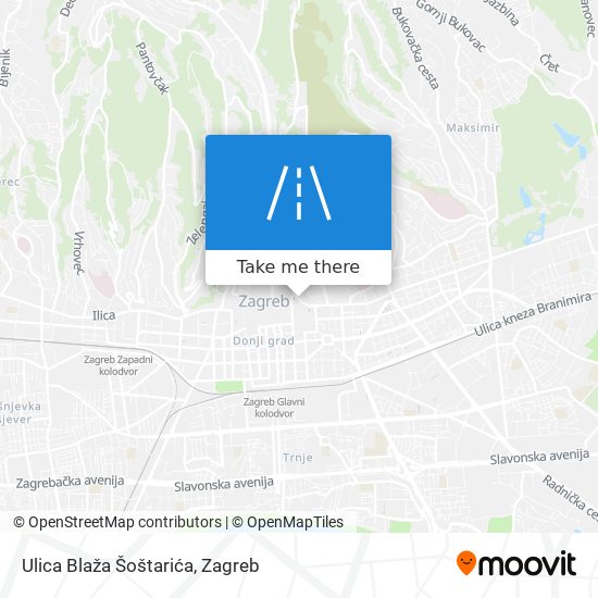 Ulica Blaža Šoštarića map