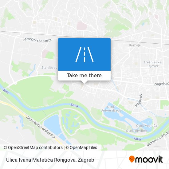 Ulica Ivana Matetića Ronjgova map