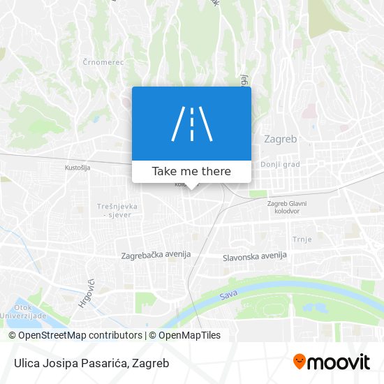 Ulica Josipa Pasarića map