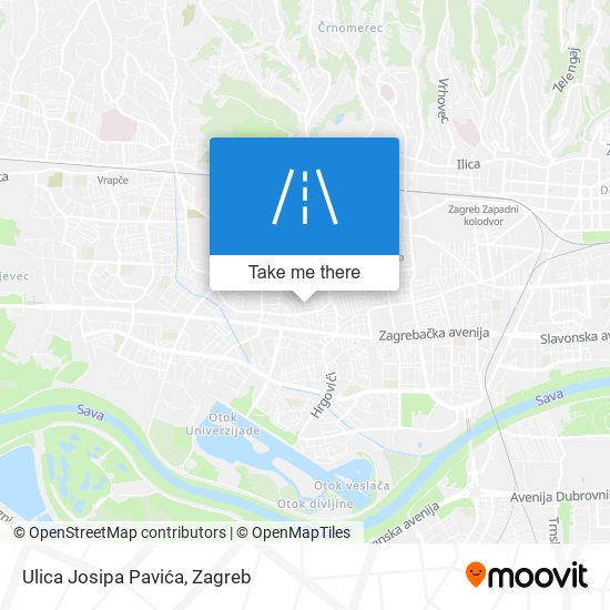 Ulica Josipa Pavića map