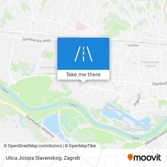 Ulica Josipa Slavenskog map