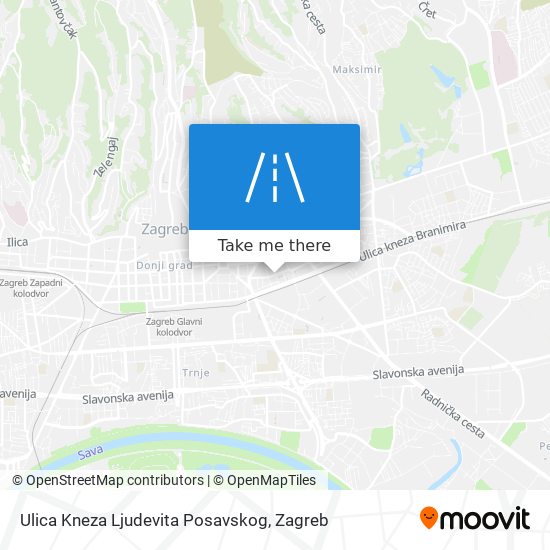 Ulica Kneza Ljudevita Posavskog map