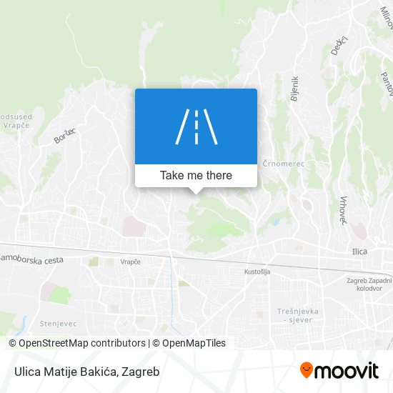 Ulica Matije Bakića map