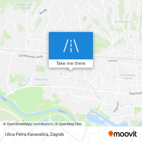 Ulica Petra Kanavelića map