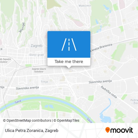 Ulica Petra Zoranića map