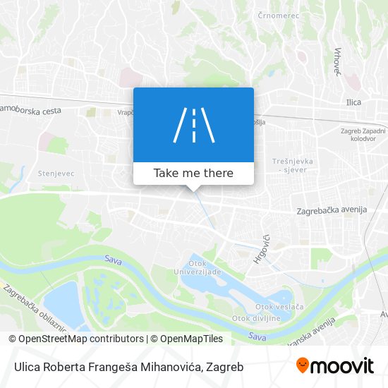 Ulica Roberta Frangeša Mihanovića map