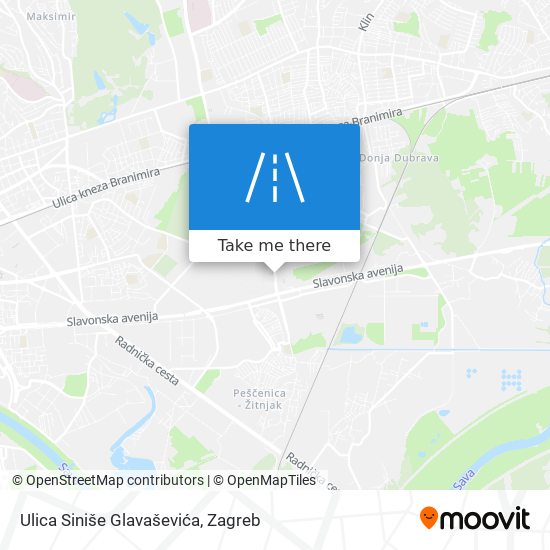 Ulica Siniše Glavaševića map