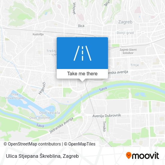 Ulica Stjepana Škreblina map