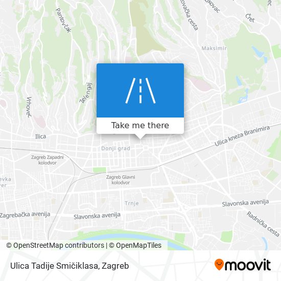 Ulica Tadije Smičiklasa map