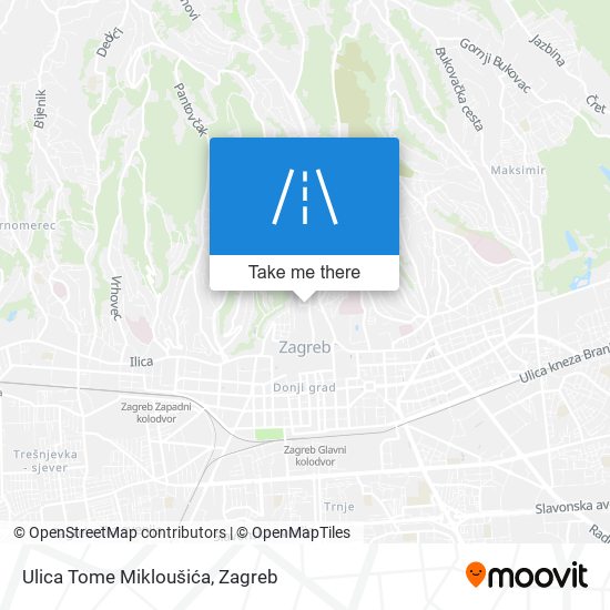 Ulica Tome Mikloušića map