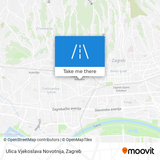 Ulica Vjekoslava Novotnija map