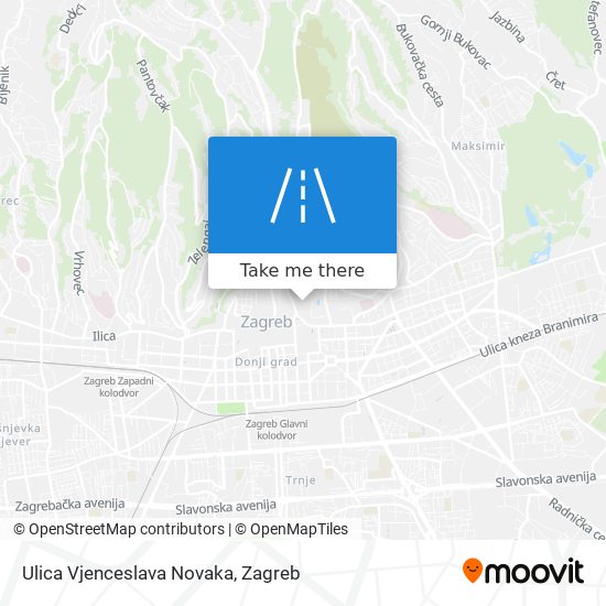 Ulica Vjenceslava Novaka map
