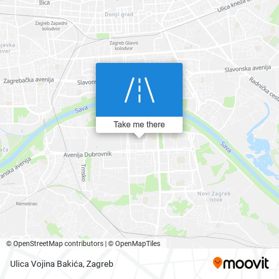 Ulica Vojina Bakića map