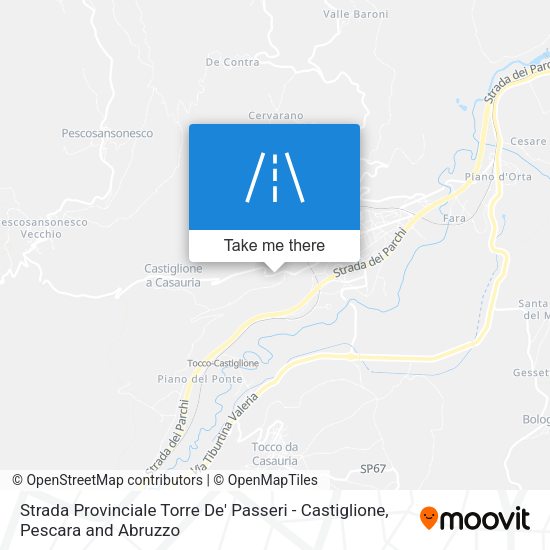 Strada Provinciale Torre De' Passeri - Castiglione map