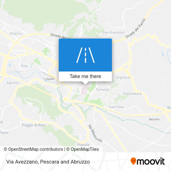 Via Avezzano map