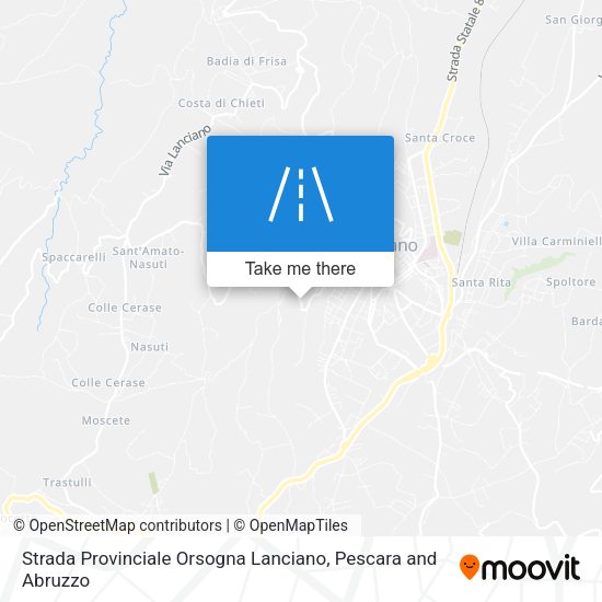 Strada Provinciale Orsogna Lanciano map