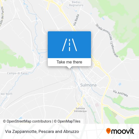 Via Zappannotte map