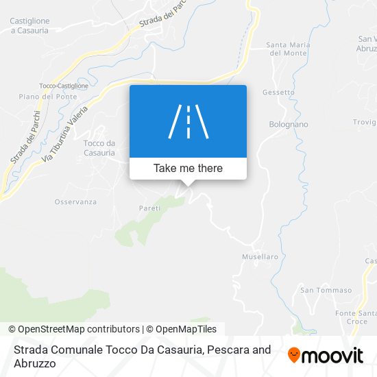 Strada Comunale Tocco Da Casauria map