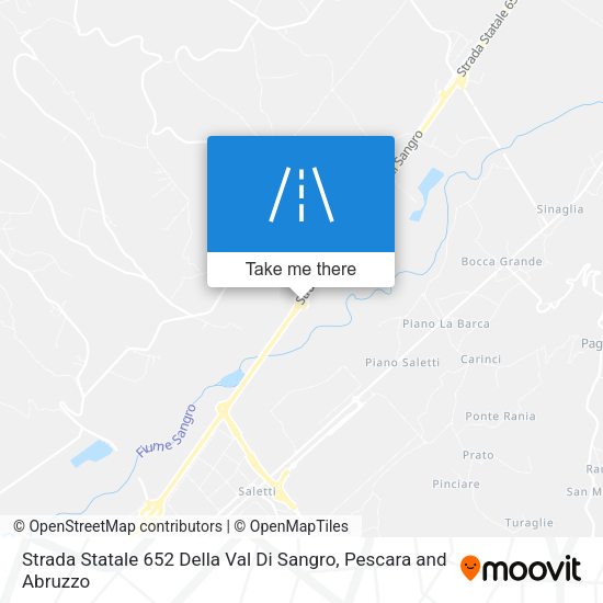Strada Statale 652 Della Val Di Sangro map