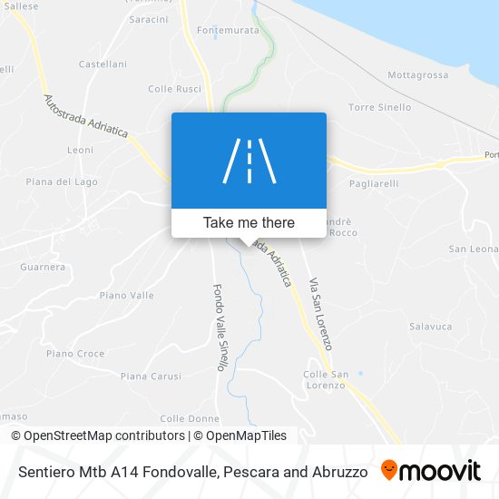 Sentiero Mtb A14 Fondovalle map