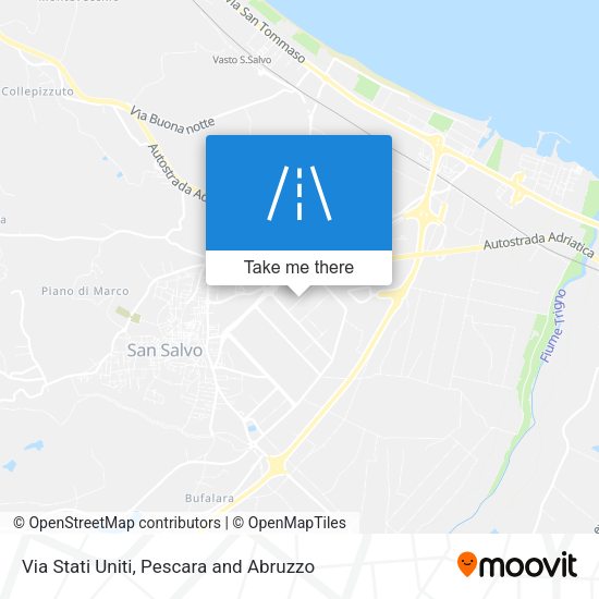Via Stati Uniti map