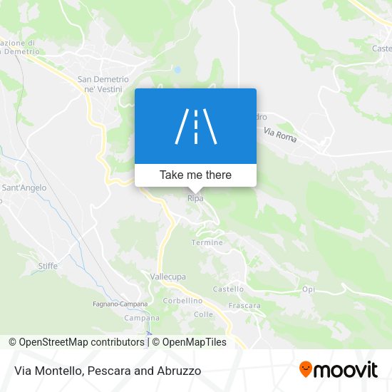 Via Montello map