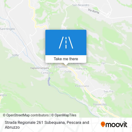 Strada Regionale 261 Subequana map