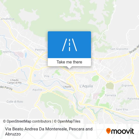 Via Beato Andrea Da Montereale map