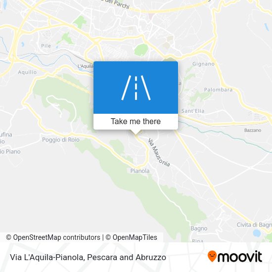 Via L'Aquila-Pianola map