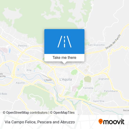Via Campo Felice map