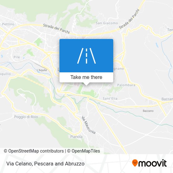 Via Celano map