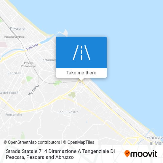 Strada Statale 714 Diramazione A Tangenziale Di Pescara map
