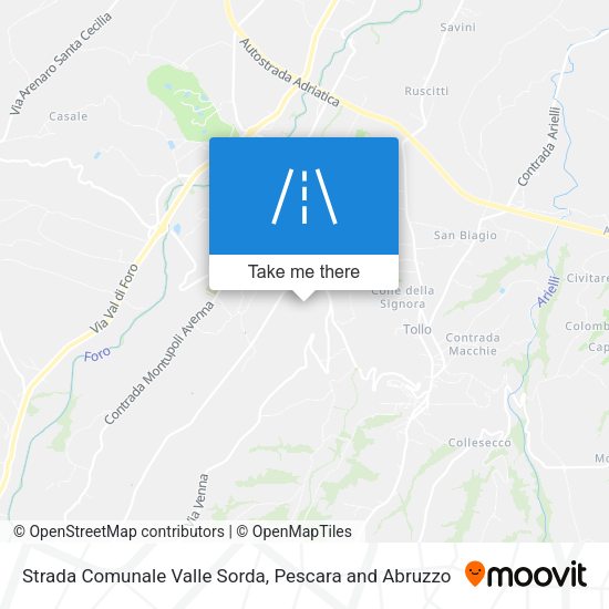 Strada Comunale Valle Sorda map
