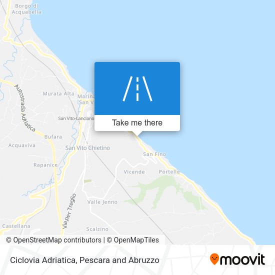 Ciclovia Adriatica map