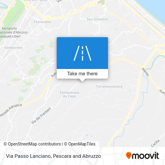 Via Passo Lanciano map