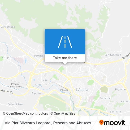 Via Pier Silvestro Leopardi map