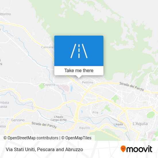 Via Stati Uniti map