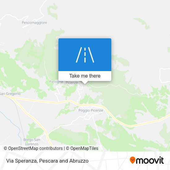 Via Speranza map
