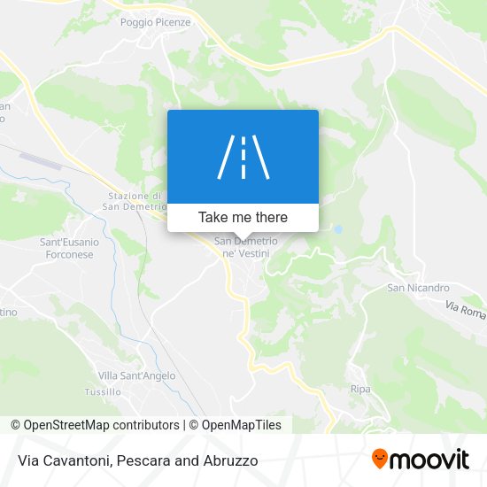 Via Cavantoni map
